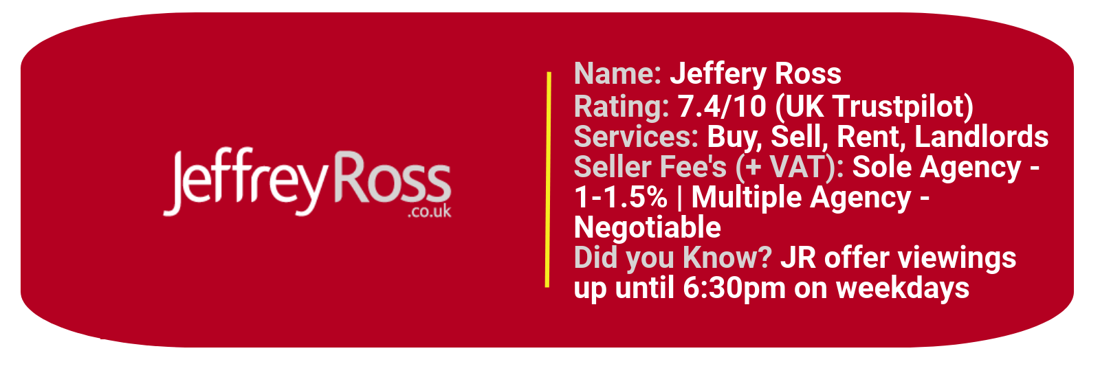 Jeffery Ross statistics featuring rating, services & seller fee's