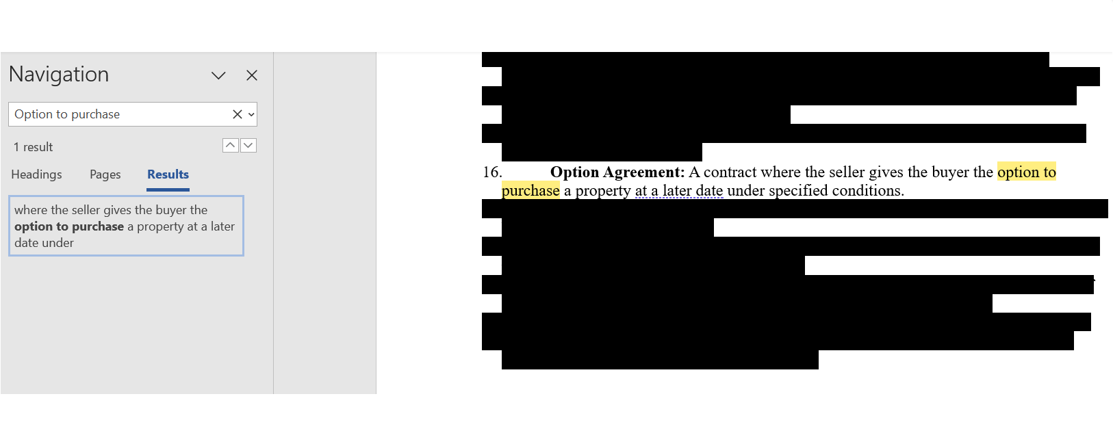 Look for option to purchase in your property sale agreement