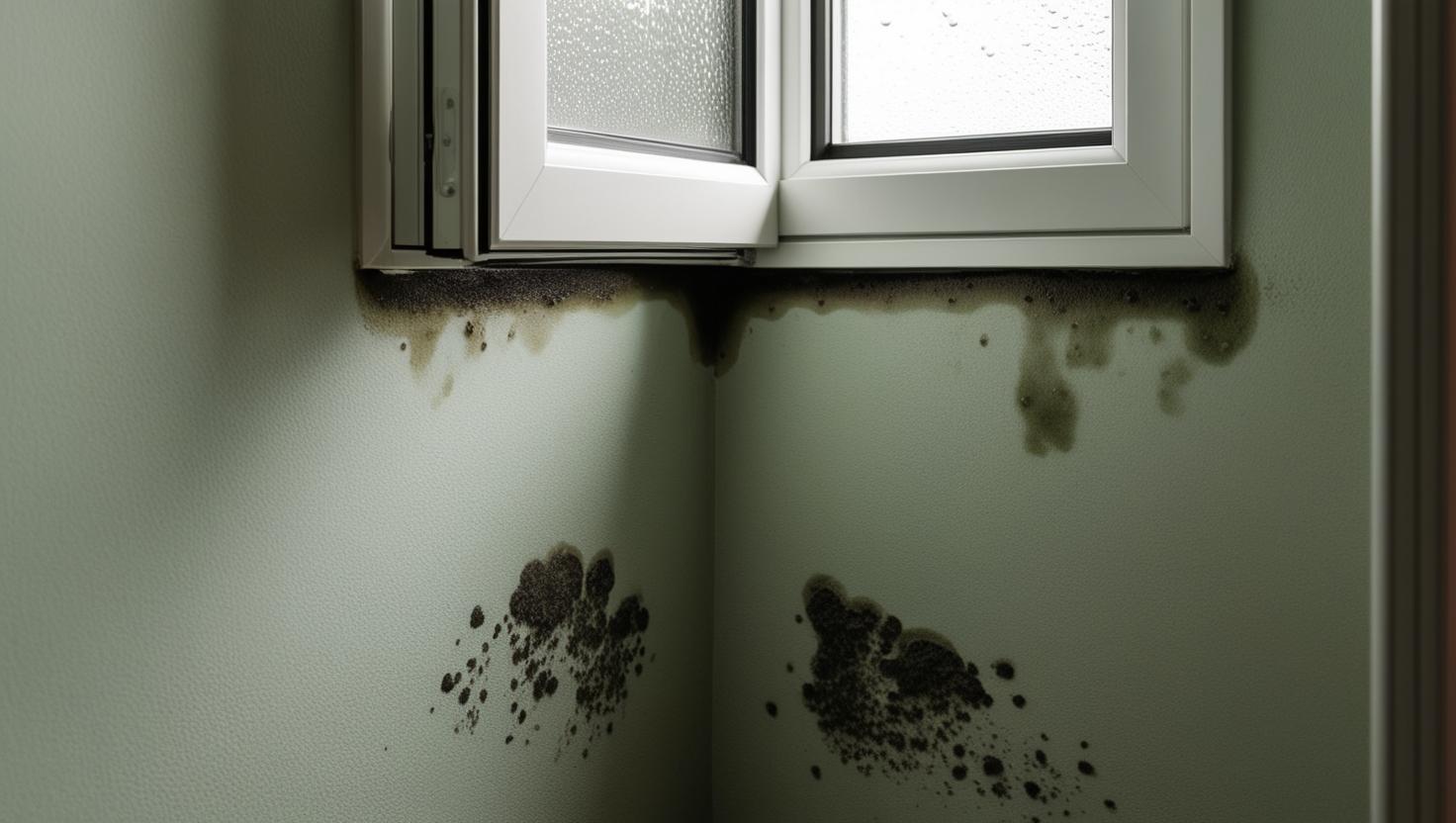 Condensation damp in a room under a window