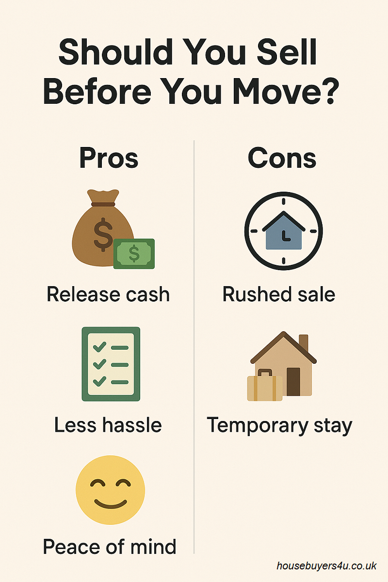 Should you sell your house before moving pros and cons