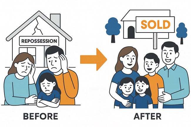 A stressed family finds a cash house buyer to buy their home and is happy with the sale