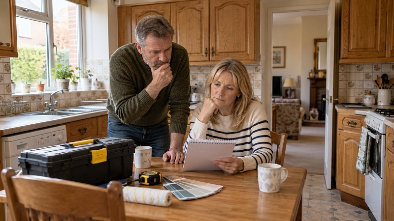 Homeowners deciding what not to fix in a house